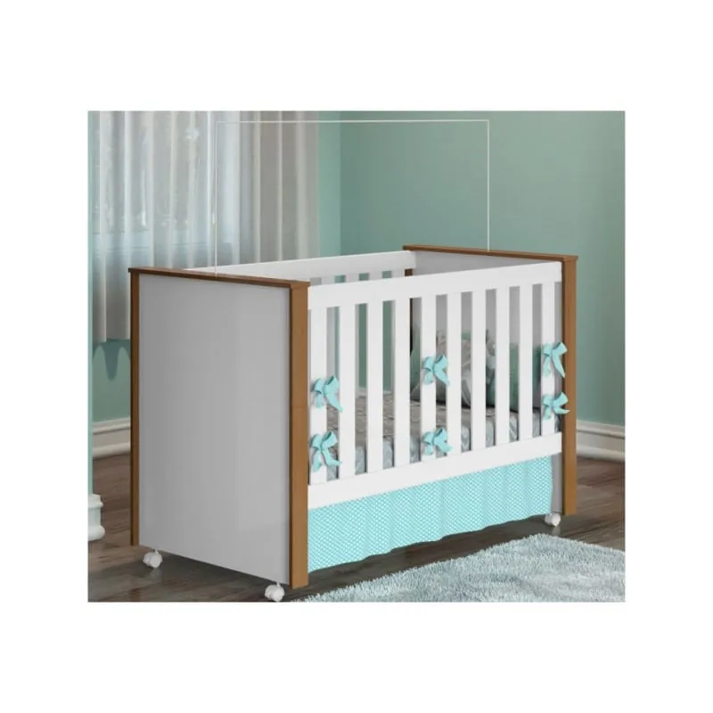 Berço Lovely que Vira Mini Cama Branco/Almendra - Móveis Estrela