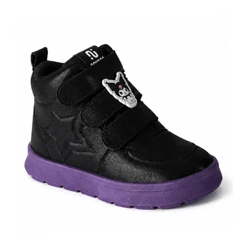 Bota Cano Baixo Novopé Infantil Preta Kuromi 21