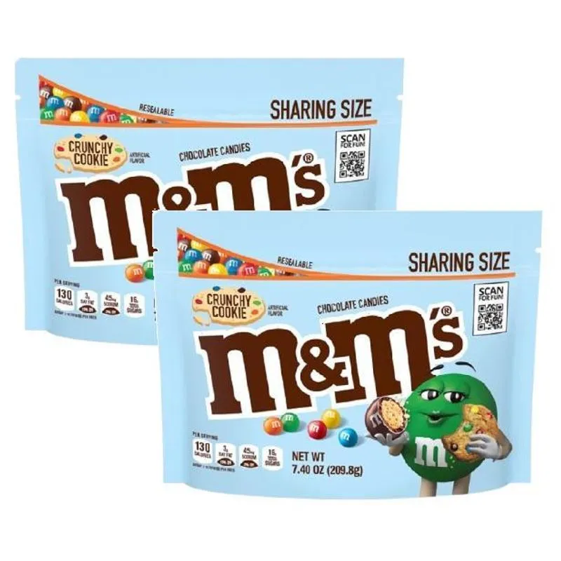 2 Chocolate Confeito M&amp;m's Sabor Crunchy Cookie Candy 209,7g