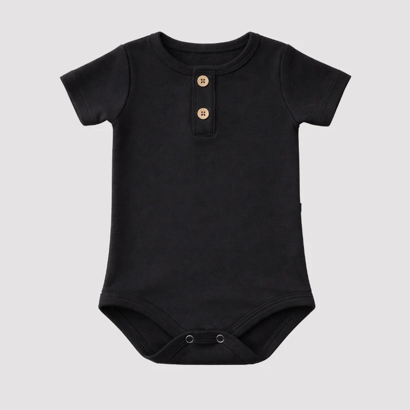 Body Bebê Algodão Leif Confort Black 6 a 9 meses