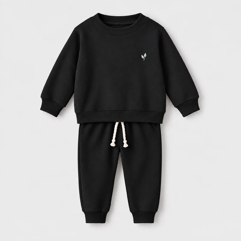 Conjunto Bebê Moletom Comfy Garden Black 6 a 9 meses