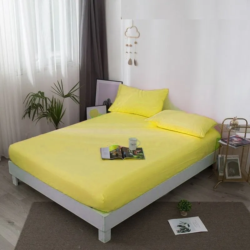 Kit Jogo de cama Casal Padrão 03 peças em Percal 200 Fios com Fronha Amarelo