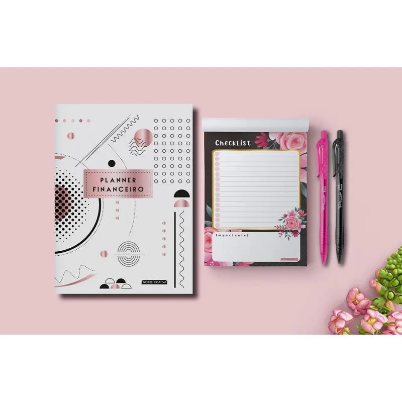 Planner Financeiro + Checklist + Canetas