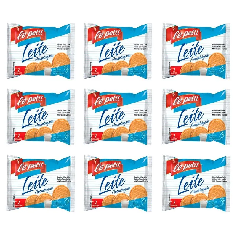 Biscoito Bolacha Sachê Leite Amanteigado 180 Unidades