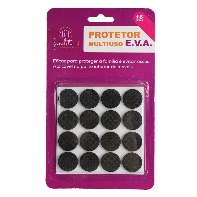 Protetor Auto Adesivo eva Redondo 2cm Para Cadeiras 16 Peças