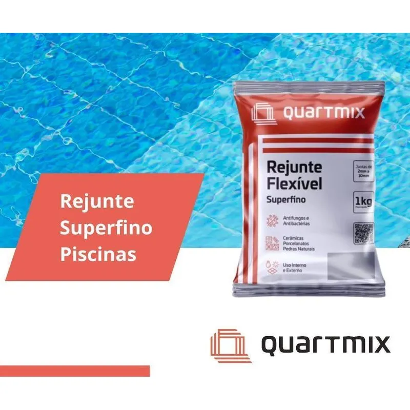 Rejunte Flexível Superfino Piscina Quartmix Azul Cores 4kg