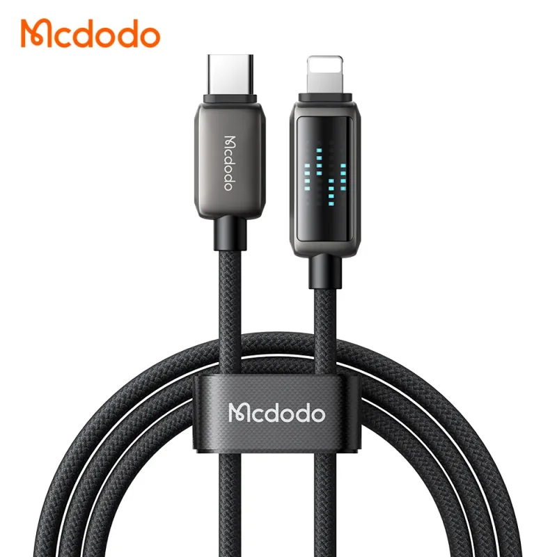 Cabo de Dados Mcdodo 36W Tipo C/Lightning 1,2?m Led Cor:Preto