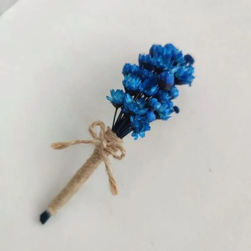 Kit 20 Lapelas Flor Noivo Padrinhos Casamento Azul Royal