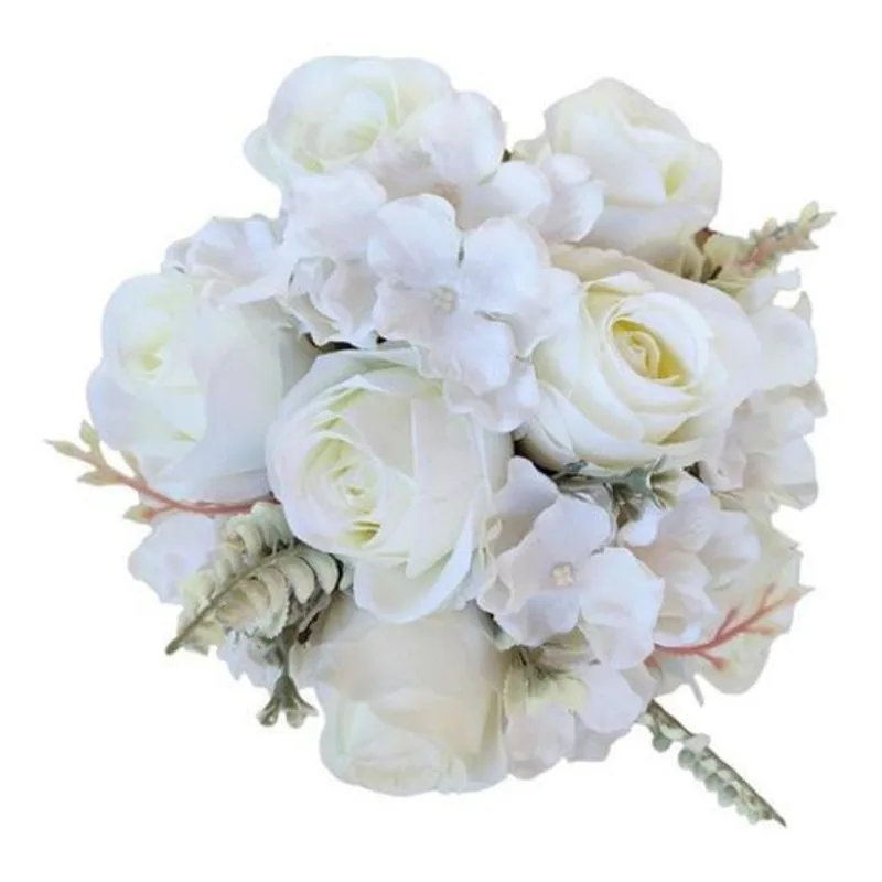Buquê Noiva Casamento Civil Branco Com Flores Artificiais