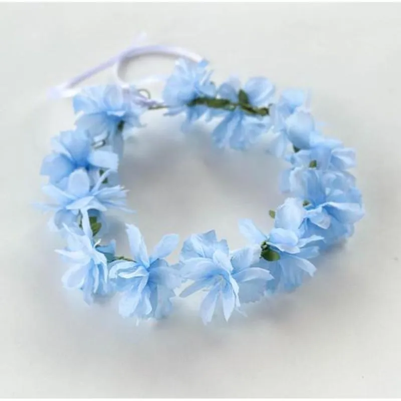 Tiara Flores Branca Casamento - Coroa Azul Serenity
