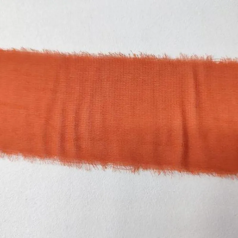 Fita Chiffon De Seda Rústica Desfiada 5m Terracota