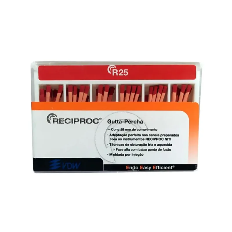 Cone de Gutta Percha Reciproc R25 28MM VDW - Dentsply