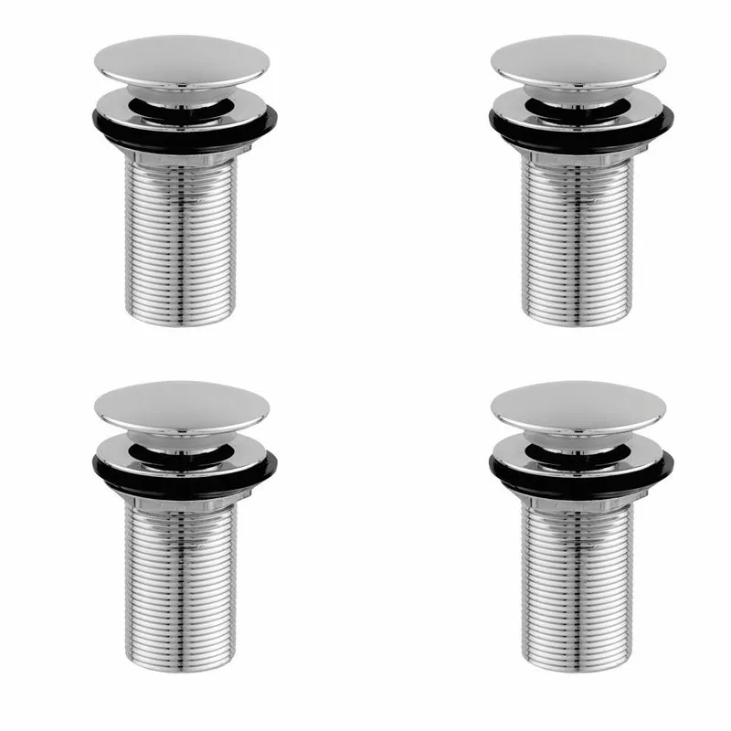 Kit C/04 Válvula P/lavatório Click Up 1 1/2" (04cm) Metal Cromado