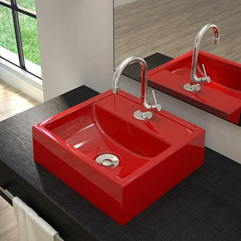 Kit Cuba Q32 C/torneira 1198 Metal + Válvula Click 1''b (2,6cm) Vermelho