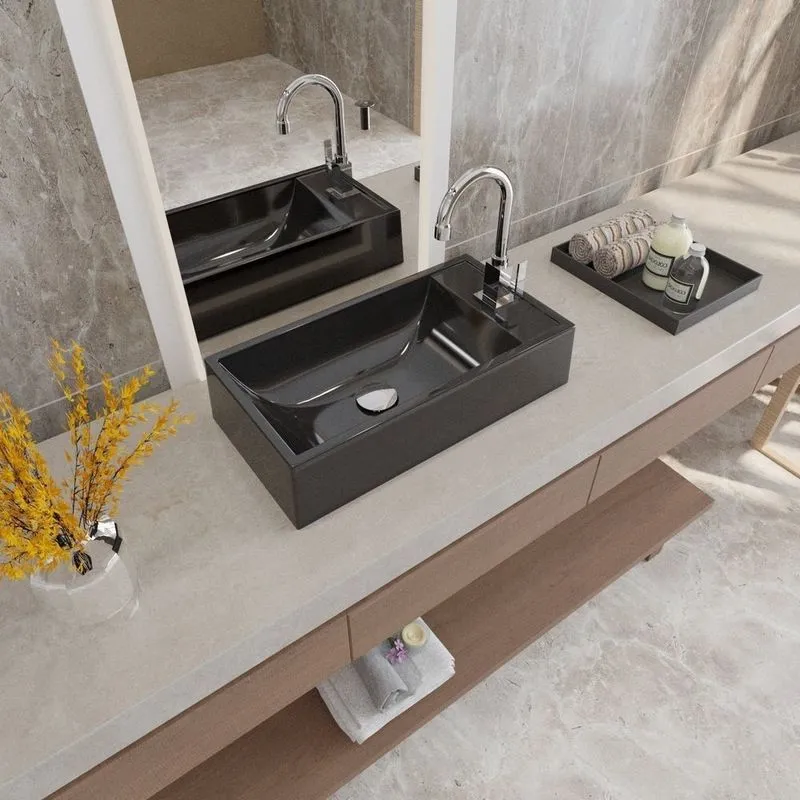 Kit Cuba Rl545 Roma Com Torneira Luxo E Válvula Click Preto