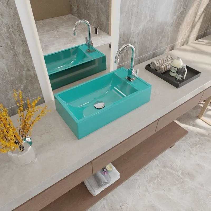 Kit Cuba Rl545 Roma Com Torneira Luxo E Válvula Click Azul Turquesa