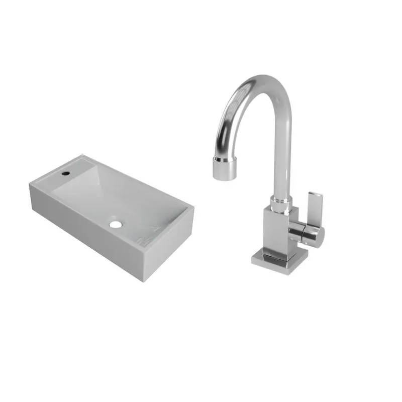 Kit Cuba Rl545 C/torneira Luxo 1195 Metal 1/4 Volta Branca