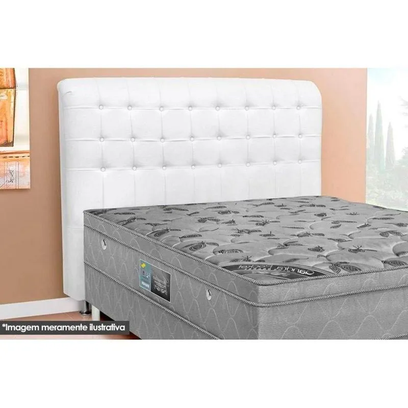 Cabeceira Cama Box Estofada King King Dama Plus Courano Branco - Simbal