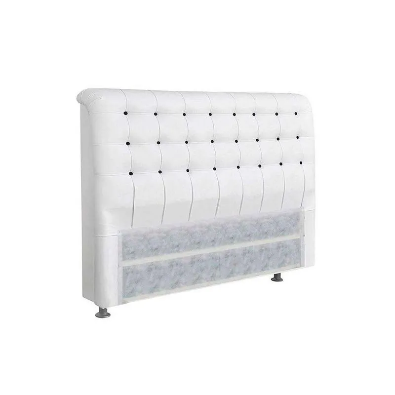 Cabeceira de Cama Box Casal Simbal Dama Casal - Branco/Preto