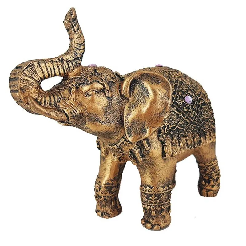 Elefante Indiano Grande da Sorte com Manto Cor Dourado 14001