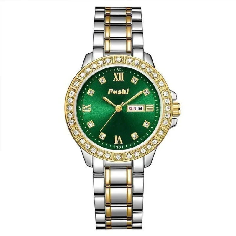 Relógio Feminino Poshi Ps944 à Prova D'água Verde