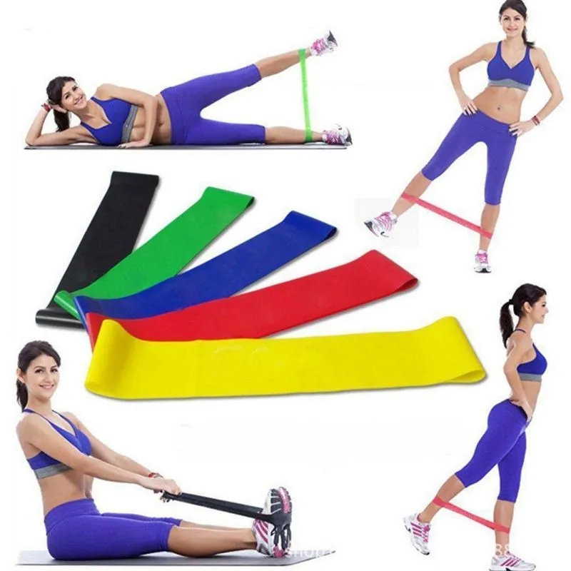 Kit 5 Mini Band Faixa Elástica Exercícios Treino Yoga Pilates