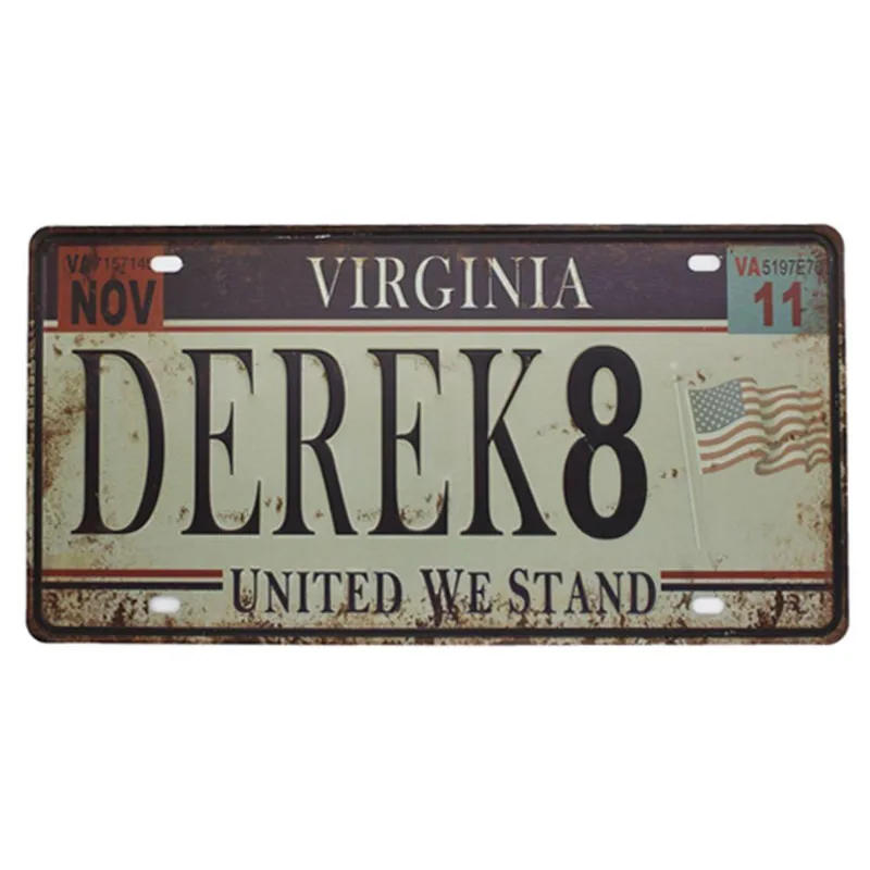 Placa de Carro Antiga Decorativa Metálica Vintage Lorben