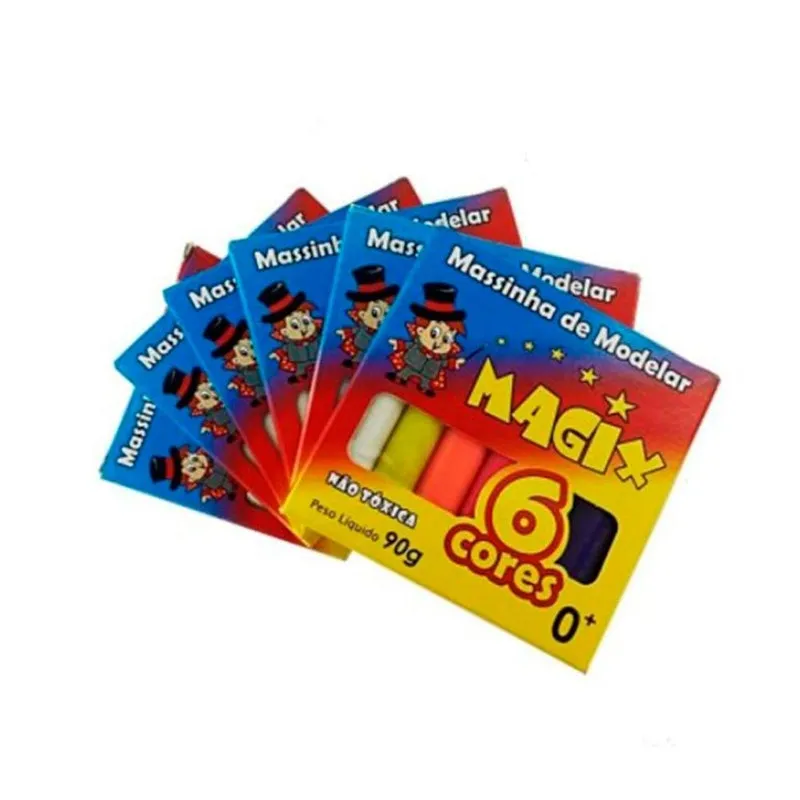 Kit 12 Pacotes De Massinha De Modelar Com 6 Cores Magix 90g