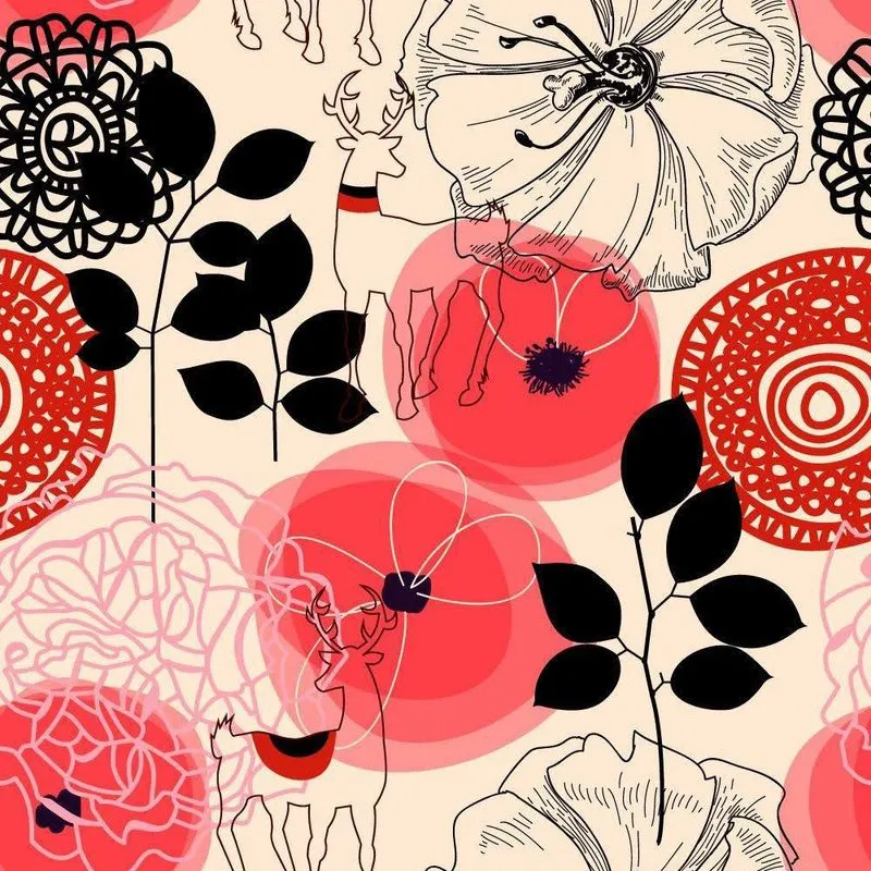 Adesivo De Parede Para Sala Quarto Lavável Floral 0101 1,50M