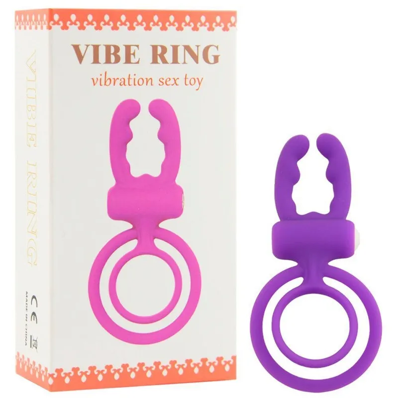 Anel Peniano Argola Para Testículo Com Vibração Em Silicone