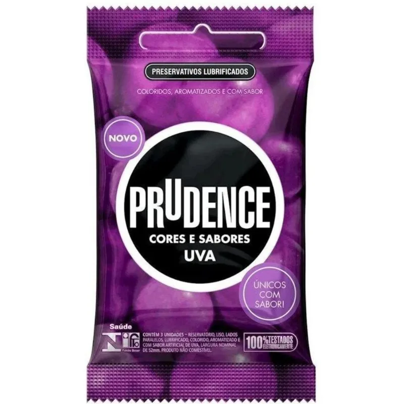 Camisinha Preservativa No Sabor Uva 03 Unidades - Prudence