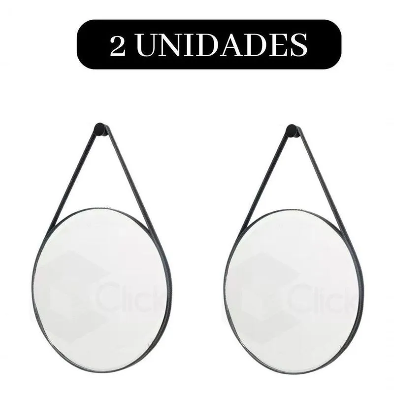 2 Espelho Preto Closet Redondo