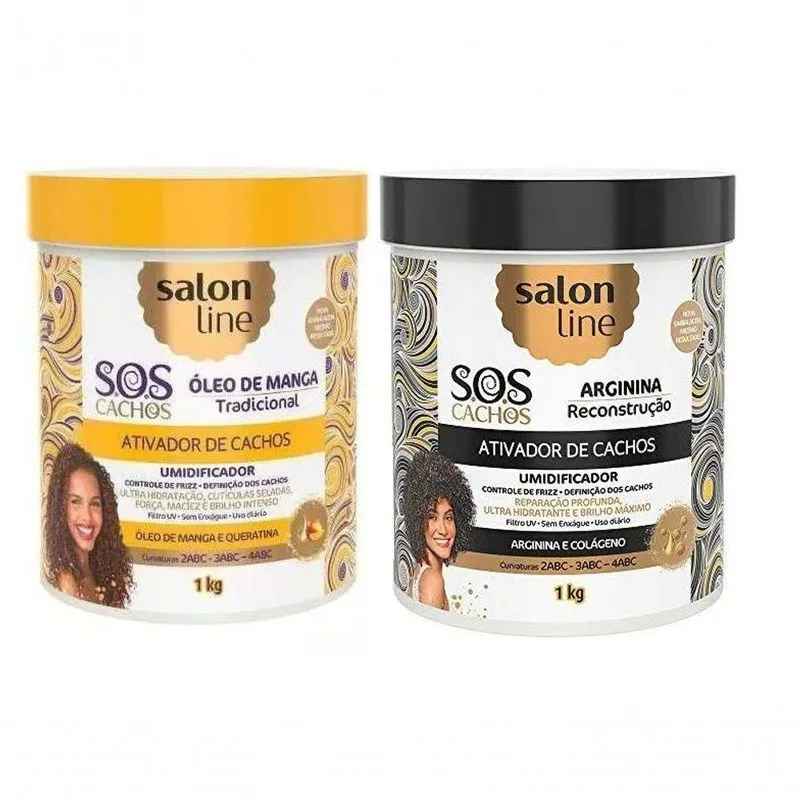 Ativador De Cachos Sos Salon Line 1kg 2 Produtos