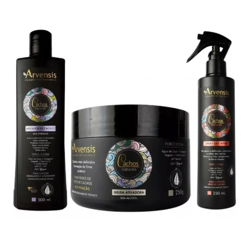 Kit Arvensis Cachos Ativador Ondulado Geleia Alta Day After