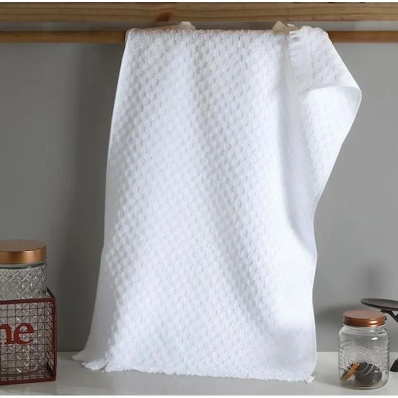 Kit 6 Panos De Cozinha Felpudo Jacquard 45cm X 70cm Branco