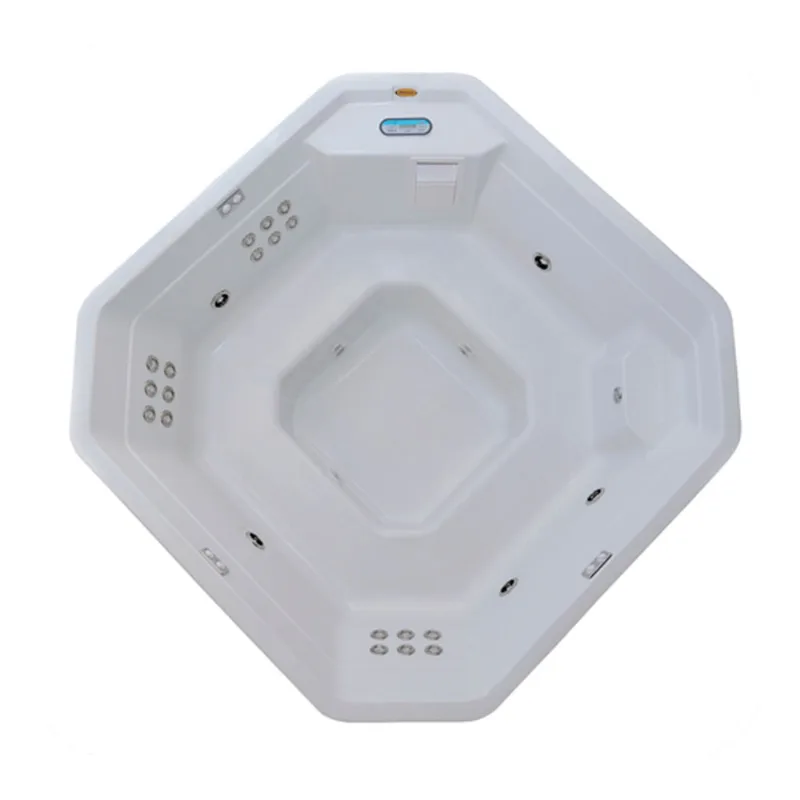 Banheira SPA Hidromassagem Meridian Plus com 23 jatos 214x214x91 para 6 pessoas com aquecedor e cromo led, sem fechamento - Jacuzzi®