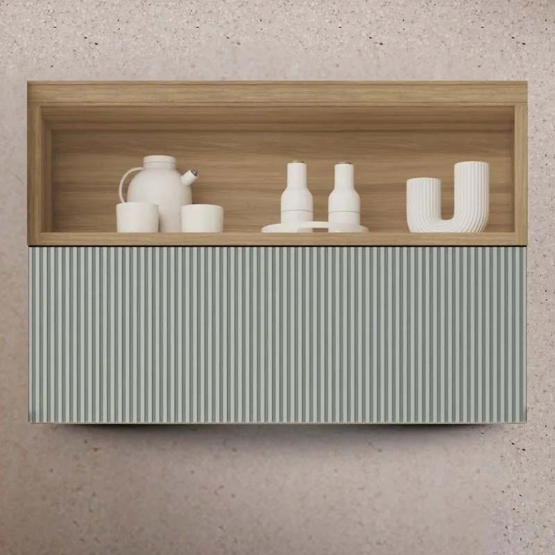 Armário de Cozinha Aéreo Marquesa 1 porta Canelado 100% MDF