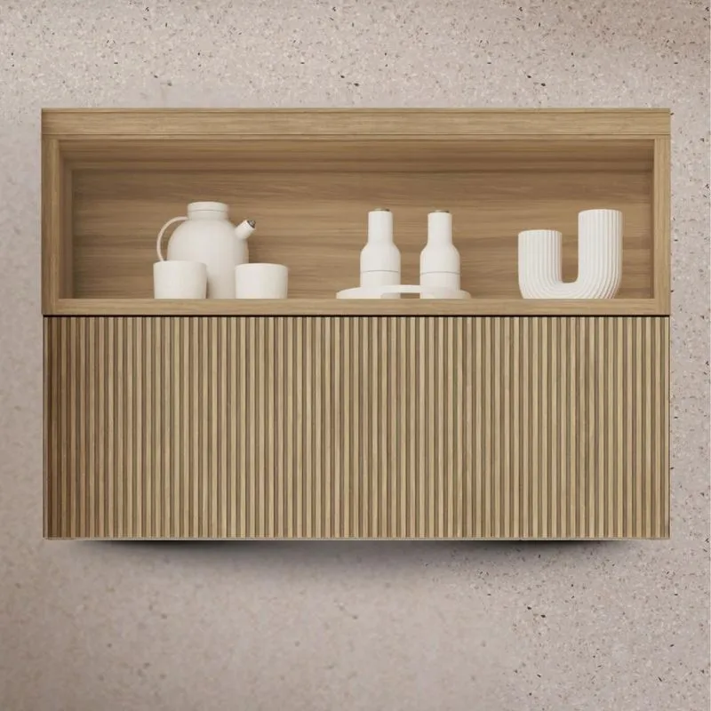 Armário de Cozinha Aéreo Marquesa 1 porta Canelado 100% MDF
