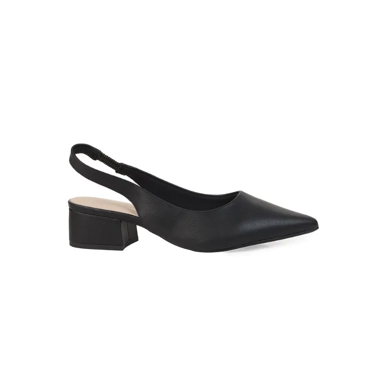 Scarpin Clássico Slingback Bebecê Com Enfeite Preto 40