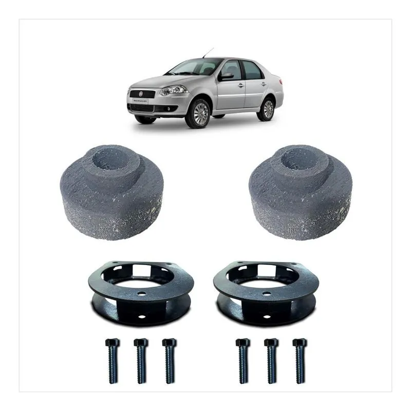 Kit Calço Mola Dianteiro 4cm Traseiro 4cm Elevar Siena