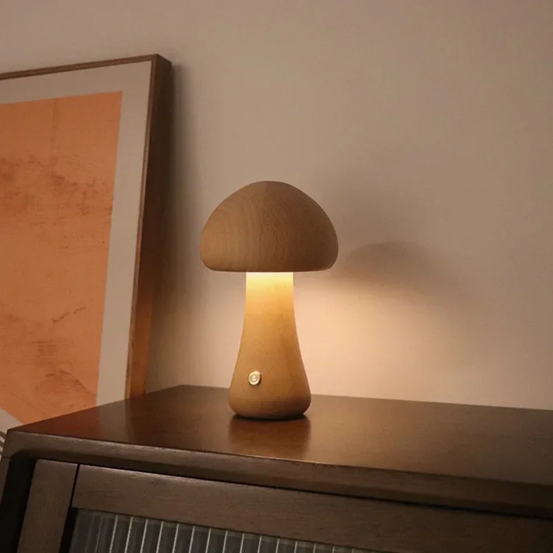 Luminária de Mesa Led Recarregável com 3 Cores para Quarto Lenogue Bege (G)