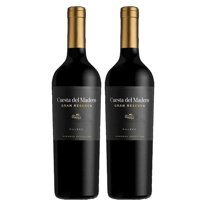 Kit 2 Garrafas Vinho Gran Reserva Cuesta Del Madero Malbec
