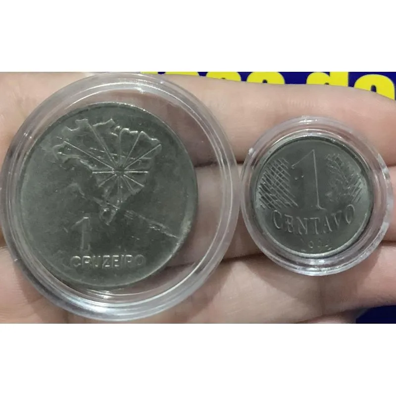 2 Moedas 1 Centavo E 1 Cruzeiro 1972 Coleção Novas E Raras
