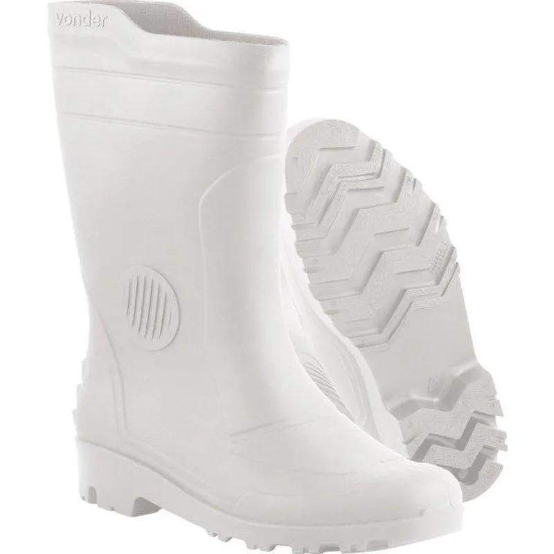 Bota Pvc 37 Cano Médio C/ Forro Branca Ca36103 Vonder Plus