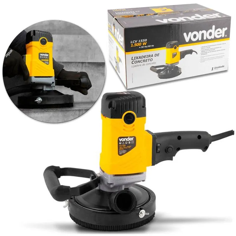 Lixadeira De Concreto Vonder LCV1550 1500W 220v Vonder Amarelo e Preto