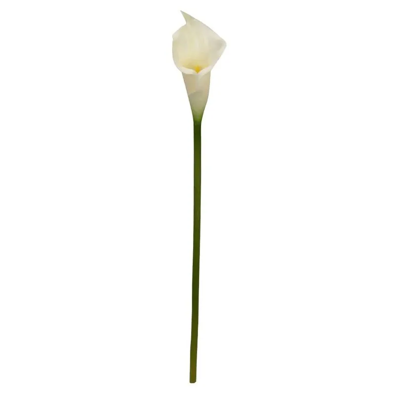 Flor copo de leite creme E amarelo 64cm decor toque real