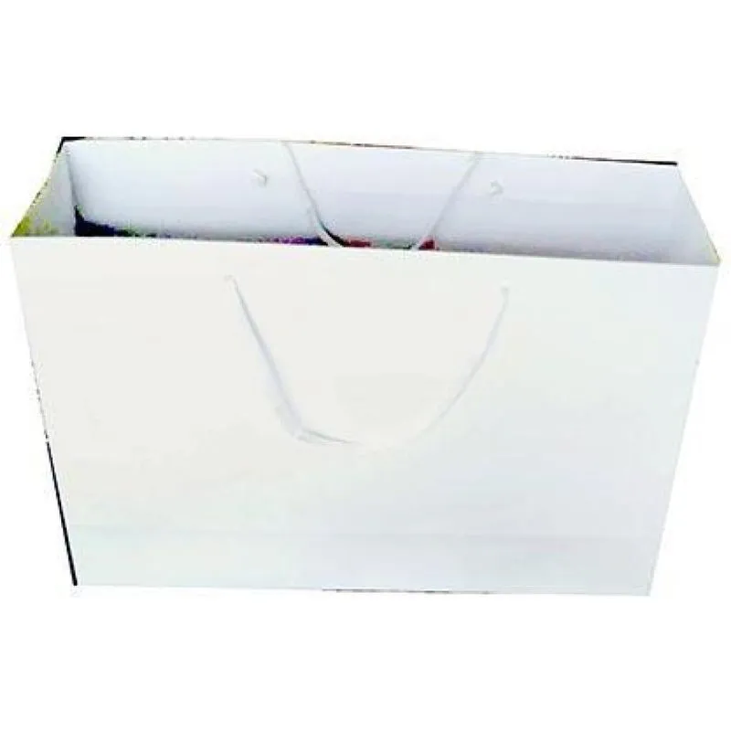 Sacola De Papel Branca 135g 40x12x28cm Pacote Com 50