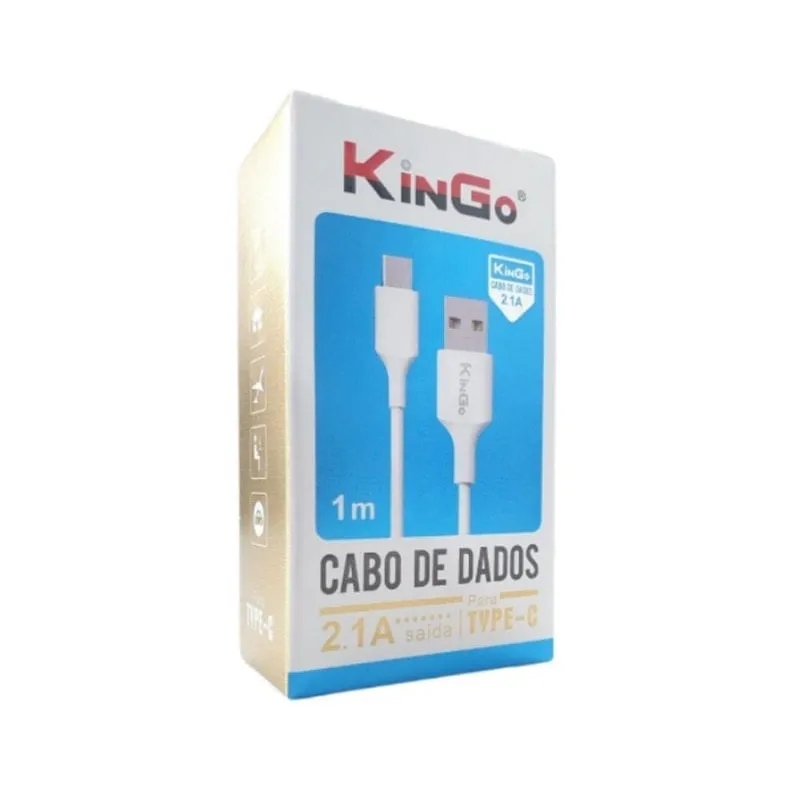 Cabo De Dados Usb-C Kingo Branco 1M 2.1A Para Lg K41S