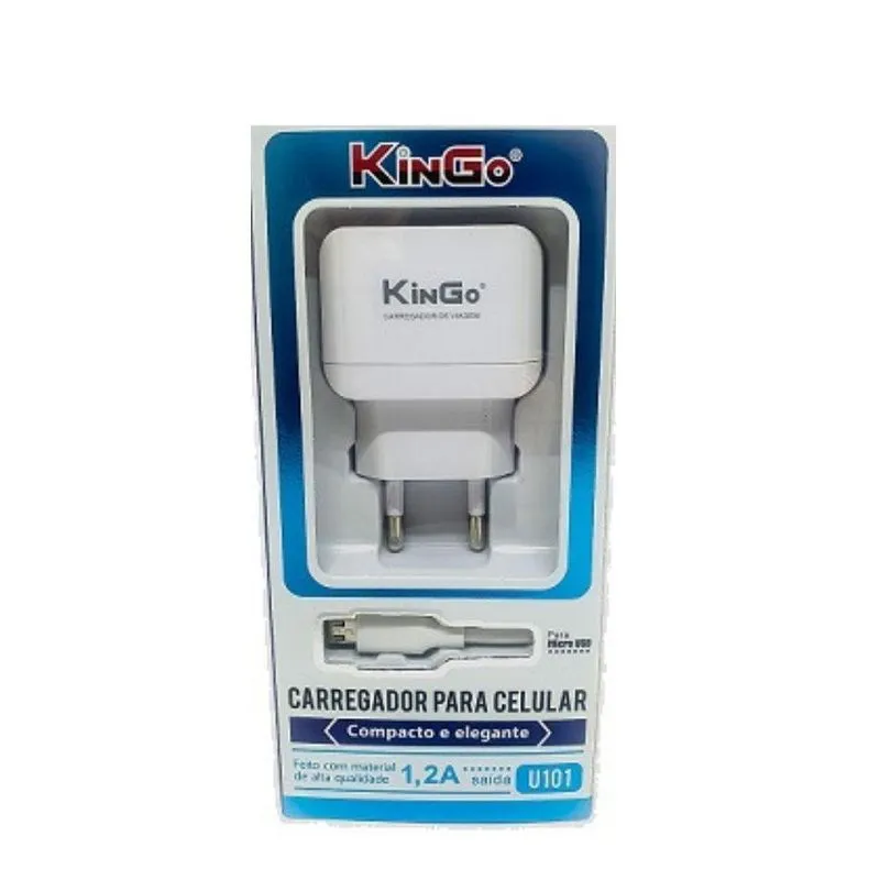 Kit Carregador Micro-usb V8 Kingo 1.2a 5v P/ Galaxy J2 Core