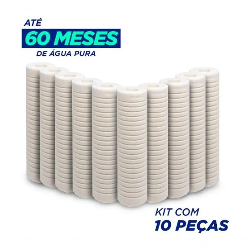 Refil Cartucho Polipropileno Filtro Caixa D Água Kit 10